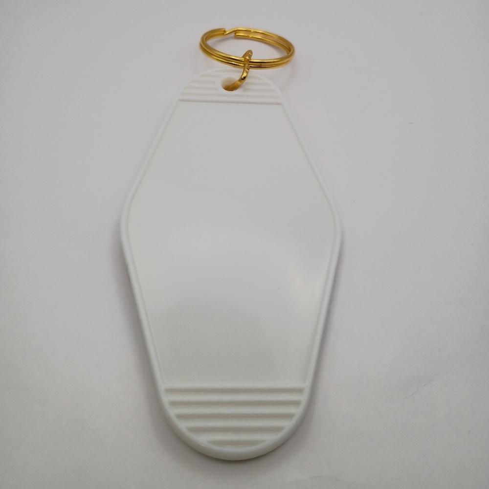 Retro Motel Keychain Do Not Disturb My Peace White Gold Keyring Handmade Resin - Picture 2 of 2